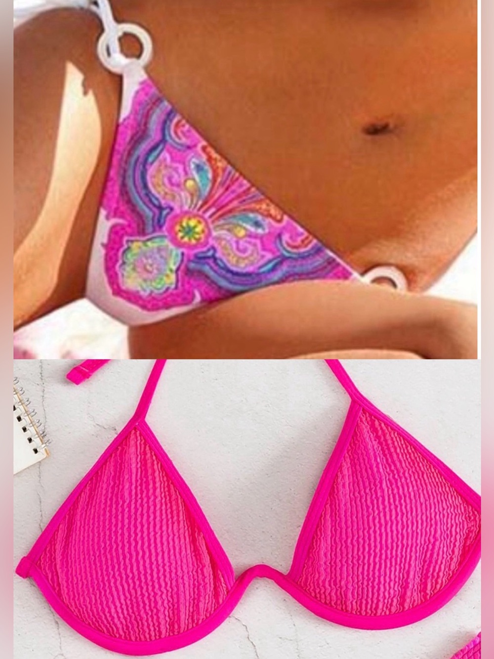 EUC- Victoria’s Secret ‘Mandala’ String Tie Bikini Bottom w/FREE NWOT Top